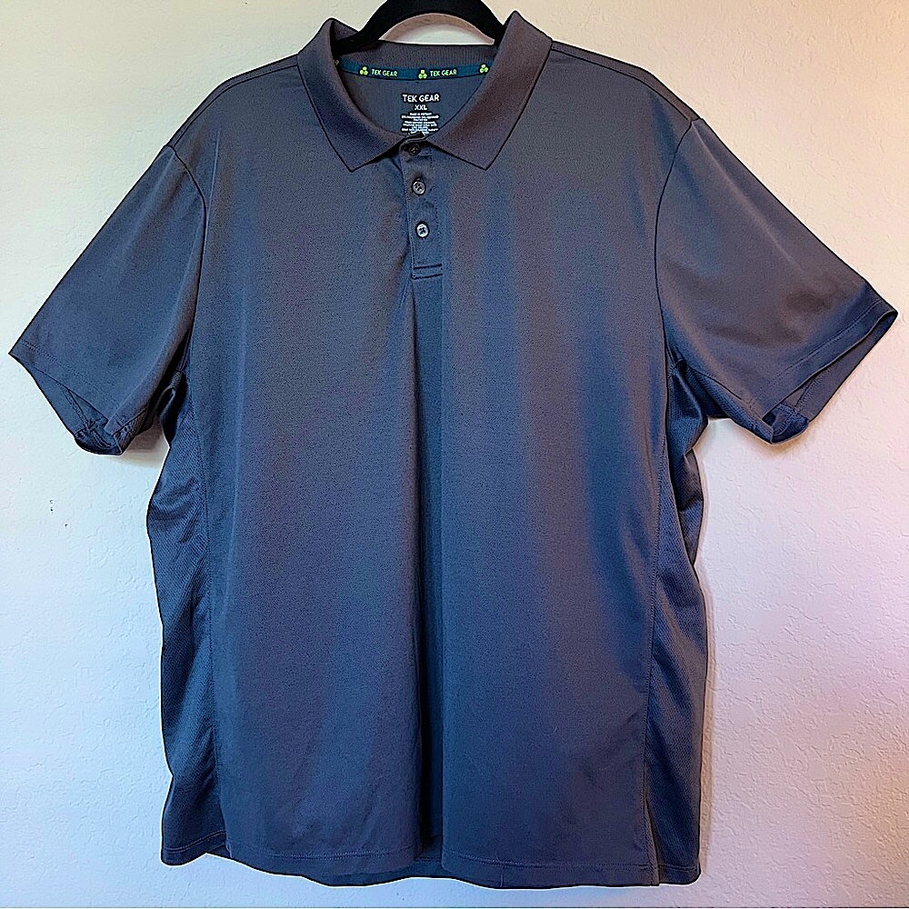 Tek Gear Men's XXL Gray Polo Shirt Polyester